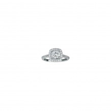 14k White 0.50ct Diamond Double Halo Semi Mount Engagement Ring