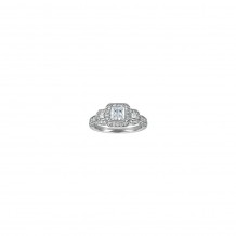 14k White Gold 0.91ct Diamond Vintage Style Semi Mount Engagement Ring
