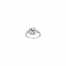 Platinum 0.34ct Diamond Halo Semi Mount Engagement Ring