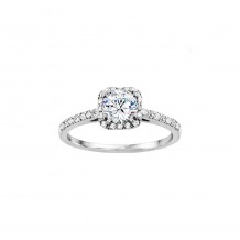 Platinum 0.31ct Diamond Halo Semi Mount Engagement Ring