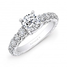 18k White Gold Prong Set Round Diamond Engagement Ring