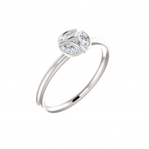 14k White Gold Diamond Stackable Ring