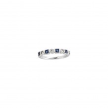 14k White Gold Diamond and Sapphire Stackable Ring