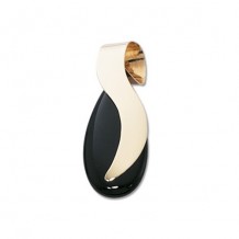 Carla 14k Yellow Gold Modern Onyx Swirl Pendant