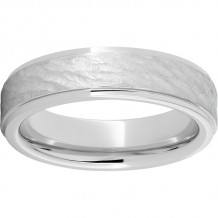 Serinium Flat Band with Grooved Edges and Bark Finish