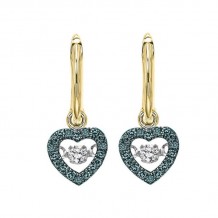 Gems One 14KT Yellow Gold & Diamond Rhythm Of Love Fashion Earrings  - 1/5 ctw