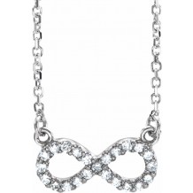 14K White .08 CTW Diamond Infinity-Inspired 16 Necklace