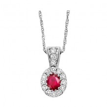 Gems One 14Kt White Gold Diamond (1/8Ctw) & Ruby (1/6 Ctw) Pendant