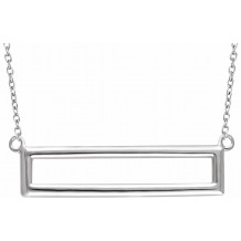 14K White Rectangle 16-18 Necklace