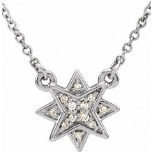 14K White .04 CTW Diamond Star 16-18 Necklace
