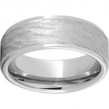 Serinium Flat Band with Grooved Edges and Bark Finish