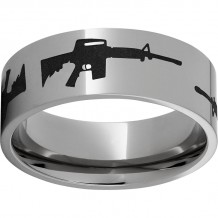 Titanium Flat Band with AR-15 Laser Engraving