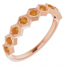 14K Rose Citrine Stackable Ring