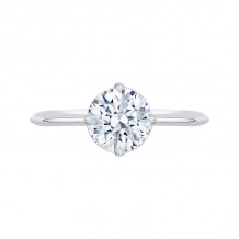 Shah Luxury 14K White Gold Round Diamond Engagement Ring (Semi-Mount)