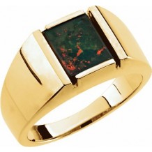 14K Yellow Bloodstone Men's Ring