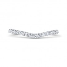 Shah Luxury 14K White Gold Half Run Diamond Wedding Band