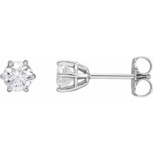 14K White 4.5 mm I3 3/4 CTW Diamond 6-Prong Wire Basket Earrings