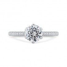 Shah Luxury 14K White Gold Round Cut Diamond Solitaire Plus Engagement Ring (Semi-Mount)