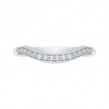Shah Luxury 14K White Gold Round Diamond Wedding Band