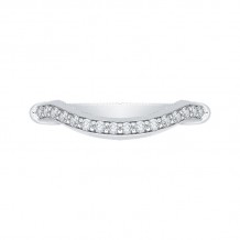 Shah Luxury 14K White Gold Round Diamond Wedding Band