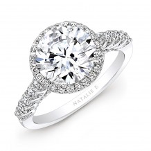 18k White Gold Diamond Halo Engagement Ring