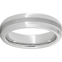 Serinium Beveled Edge Band with a 2mm Laser Satin Center