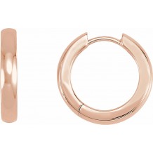 14K Rose 17.5 mm Hinged Hoop Earrings