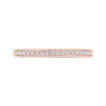 Shah Luxury 14K Rose Gold Round Cut Diamond Wedding Band