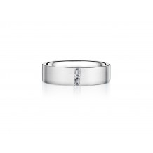 Henri Daussi 6mm Men's Wedding Band  Platinum White 2 BAG 0.11 Ctw.