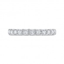 Shah Luxury 14K White Gold Half-Eternity Round Diamond Wedding Band