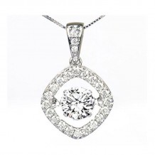 Gems One 14KT White Gold & Diamond Rhythm Of Love Neckwear Pendant  - 1-1/4 ctw