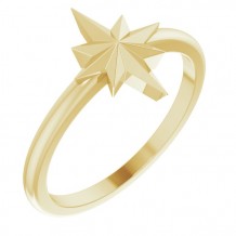 14K Yellow Starburst Ring