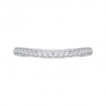 Shah Luxury 14K White Gold Diamond Wedding Band with Euro Shank