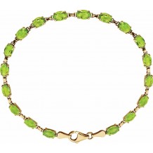 14K Yellow Peridot 7.25 Bracelet