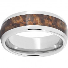 Serinium Domed Band with Medium Distressed Copper Inlay