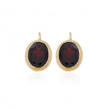 14K Yellow Gold & 10X8 Garnet Earrings