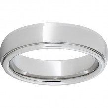 Serinium Domed Band with Grooved Edge and Polished Finish