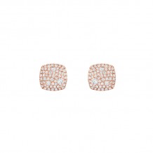 Henri Daussi 14k Rose Gold Diamond Stud Earrings