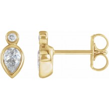 14K Yellow 1/3 CTW Diamond Bezel-Set Earrings