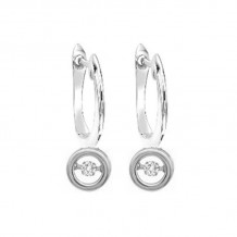 Gems One 10KT White Gold & Diamond Rhythm Of Love Fashion Earrings  - 1/10 ctw