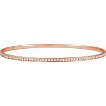 14K Rose 1 1/2 CTW Diamond Bangle Bracelet 7