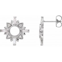 14K White 1/2 CTW Diamond Starburst Earrings