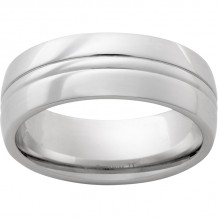 Serinium Domed Band with a Domed Center Groove and Polish Finish