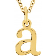 14K Yellow Lowercase Initial a 16 Necklace