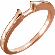 14K Rose Band for 4.6 mm Round Ring