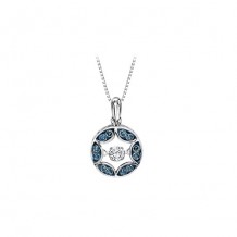 Sterling Silver 1/3ct Blue & White Diamond Rhythm Of Love Pendant