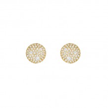 Henri Daussi 18k Yellow Gold Diamond Stud Earrings