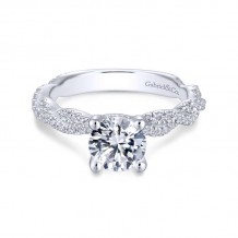 Gabriel & Co. 14k White Gold Contemporary Twisted Engagement Ring