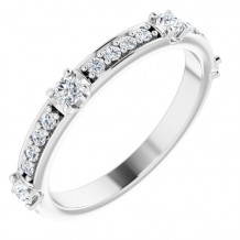 14K White 2.5 mm Round 1/2 CTW Diamond Anniversary Band