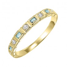 Gems One 10Kt Yellow Gold Diamond (1/10Ctw) & Blue Topaz (1/6 Ctw) Ring